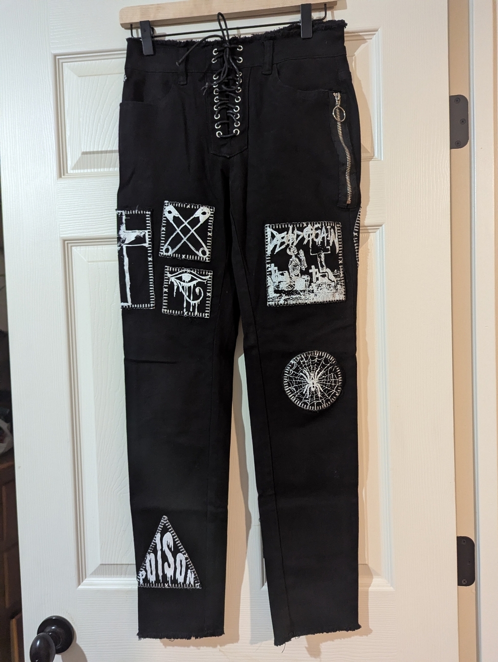 Current Mood Lace Up Patch Jeans